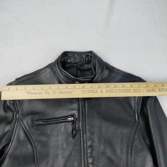 Vintage Wilson Black Leather Motorcycle Jacket Open Road Mens Medium - Picture 13 of 16